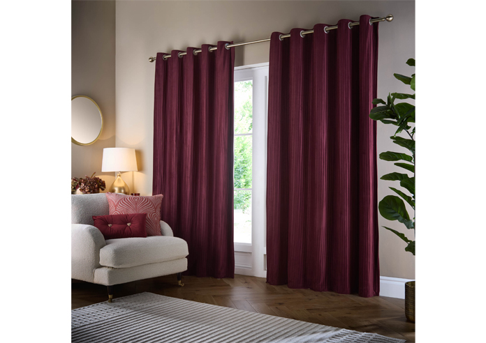 Corinthian Eyelet, Merlot - Ready Made Curtains - Image 7